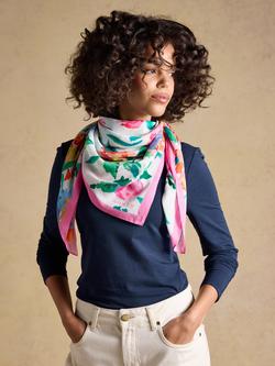 Joules Middleton Floral Square Scarf, Multi - view 2, Multi