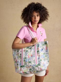 Joules Palm Print Tote Bag, Multi - view 2, Multi