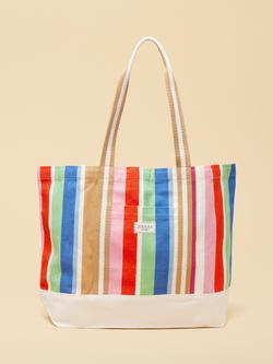 Joules Stripe Canvas Tote Bag, Multi, Multi