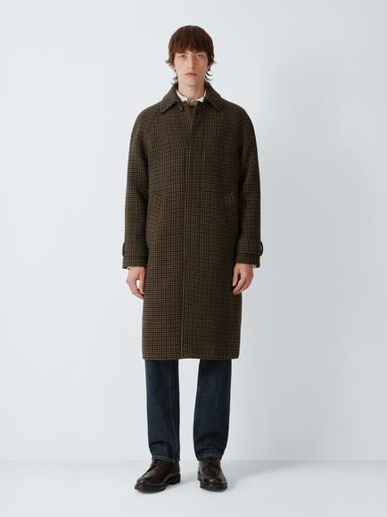 John Lewis Houndstooth Wool Blend Coat, Neutral, Neutral