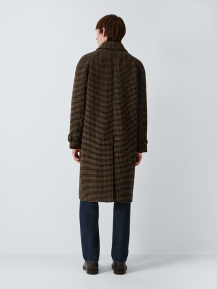 John Lewis Houndstooth Wool Blend Coat, Neutral - view 2, Neutral