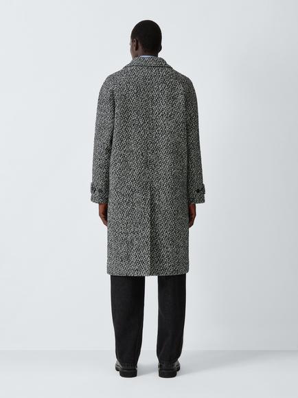 John Lewis Salt and Pepper Wool Blend Coat, Black And White - view 2, Black And White