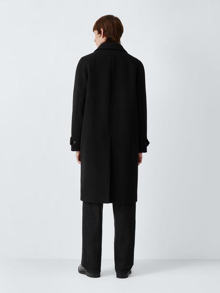 John Lewis Wool Blend Overcoat, Black - view 2, Black