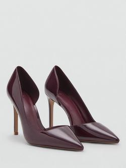 Mango Audrey Asymmetric Stiletto Heel Court Shoes - view 2, Bordeaux