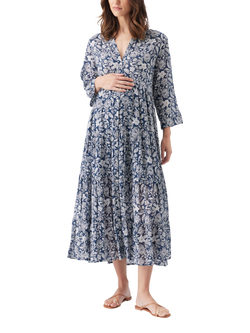 Ripe Ezra Floral Maternity Dress, Ink/White, Ink/White