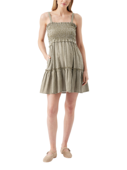 Ripe Gabby Tiered Maternity & Nursing Dress, Khaki/White, Khaki/White