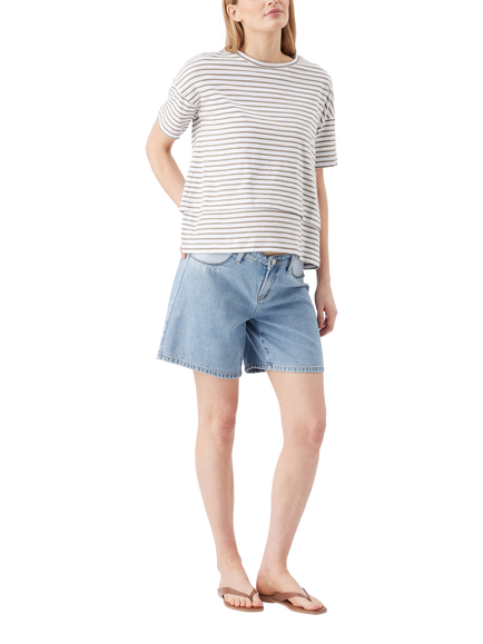 Ripe Dion Denim Maternity Shorts, True Fade