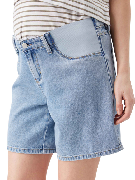 Ripe Dion Denim Maternity Shorts - view 2, True Fade