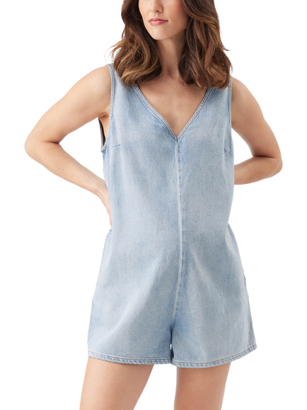 Ripe Fenix Denim Maternity Playsuit, Light Wash - view 2, Light Wash