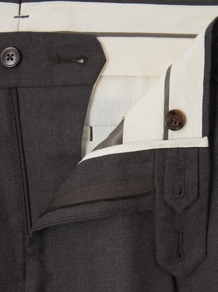 John Lewis Pure Wool Flannel Loose Fit Suit Trousers, Mid Brown - view 2, Mid Brown