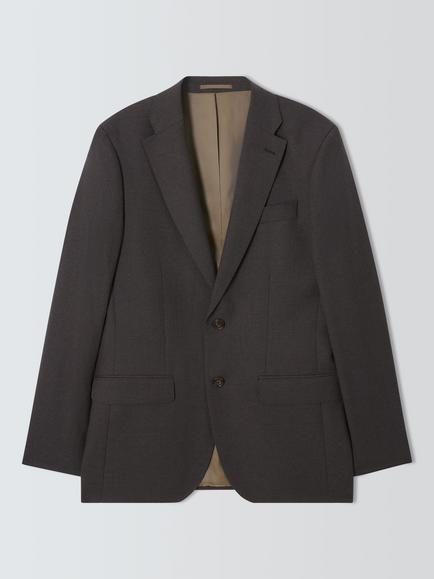 John Lewis Pure Wool Flannel Regular Fit Suit Jacket, Mid Brown, Mid Brown