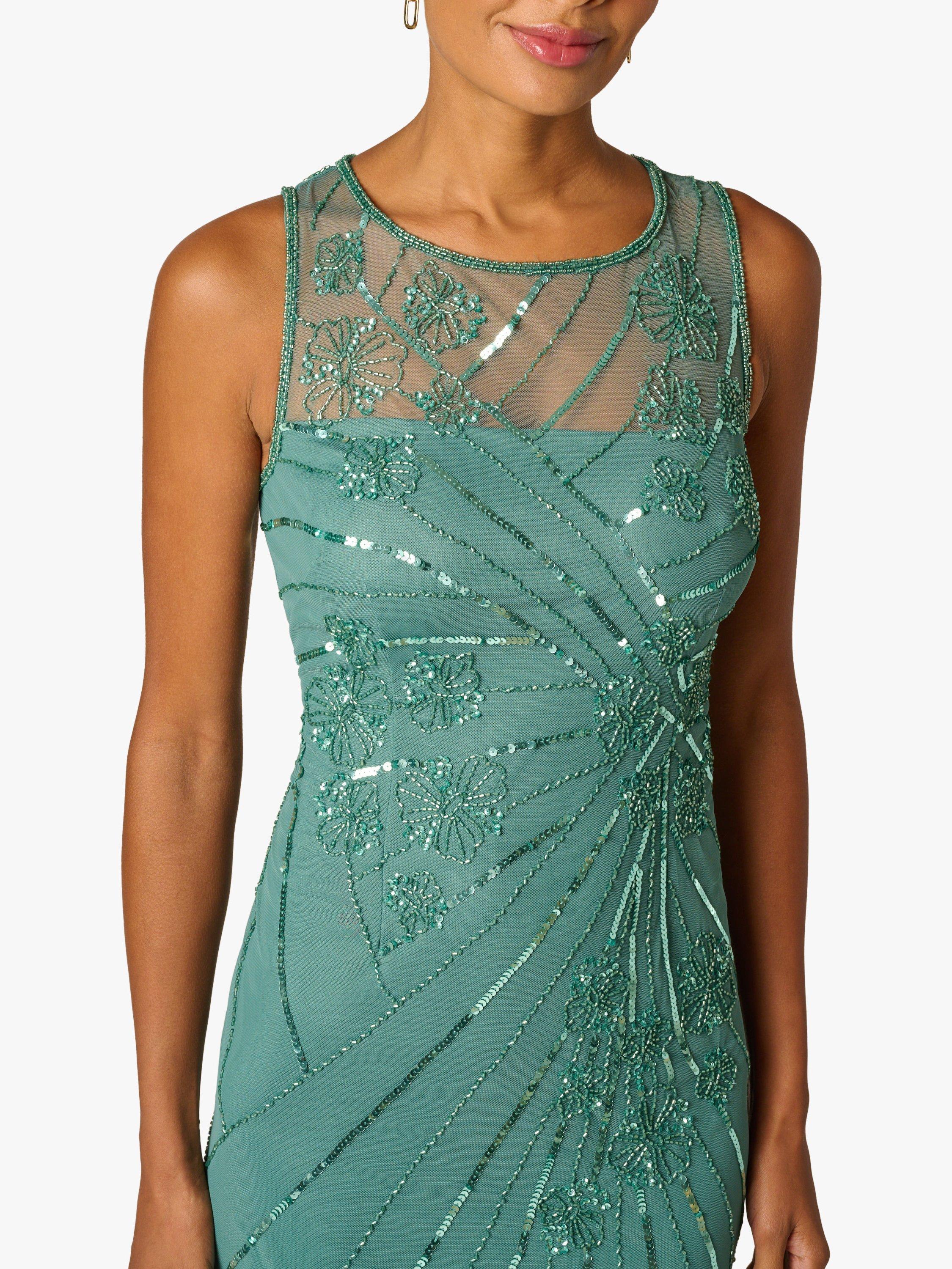 green emerald velvet dress Amazon.com: Adrianna Papell Women's Beaded Long 3D Floral Dress