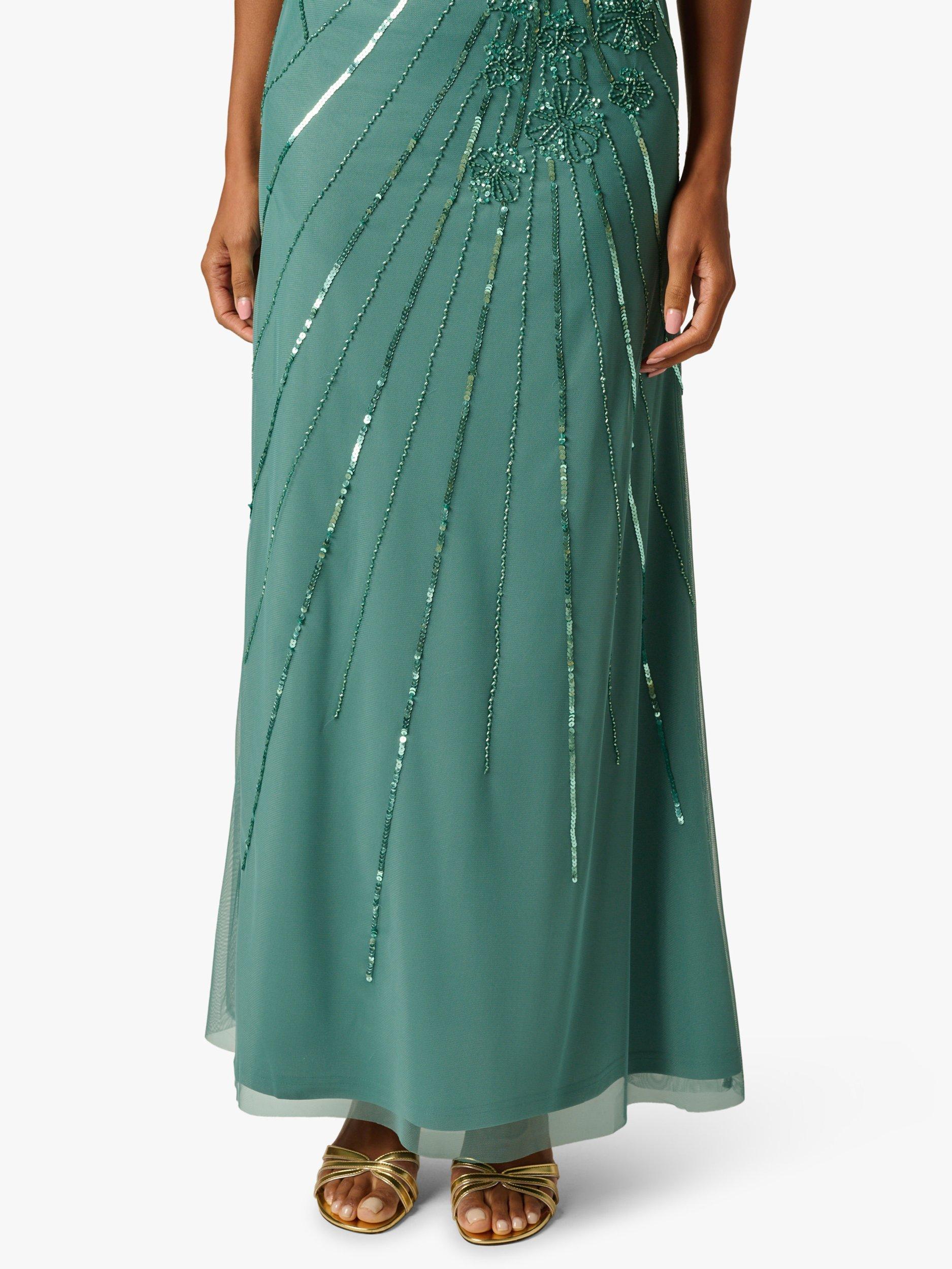 slim fit dress slacks Sleeveless Blouson Mermaid Gown with Jasmine Beading in Gem Green main image 1