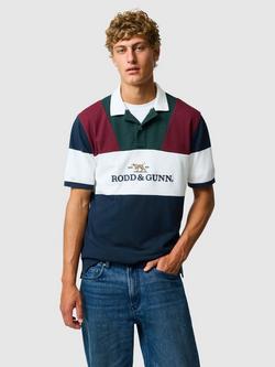 Rodd & Gunn Heathridge Australian Cotton Regular Fit Colour Block Polo Shirt, Eclipse, Eclipse