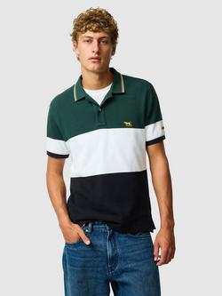 Rodd & Gunn Homebay Australian Cotton Slim Fit Colour Block Polo Shirt, Onyx