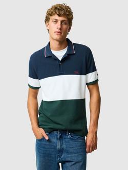 Rodd & Gunn Homebay Australian Cotton Slim Fit Colour Block Polo Shirt, Forest