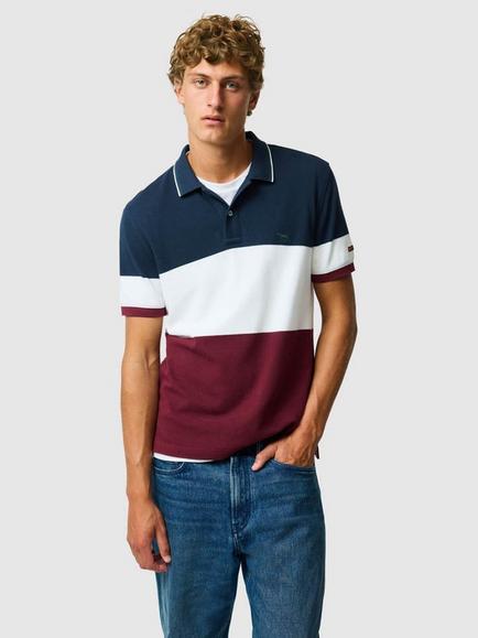 Rodd & Gunn Homebay Australian Cotton Slim Fit Colour Block Polo Shirt, Oxblood