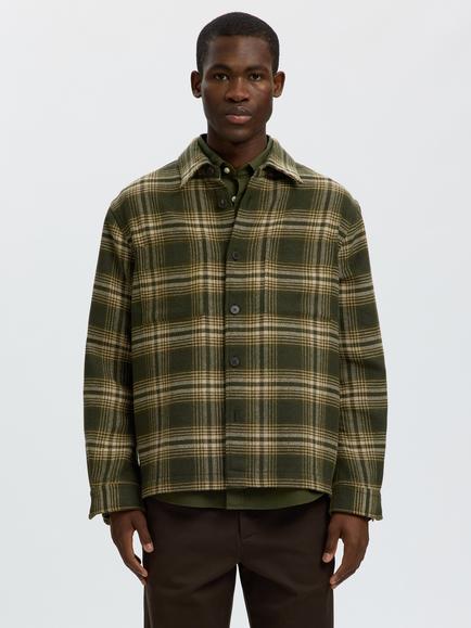 Selected Pablo Check Overshirt, Forest Night/Oatmeal, Forest Night/Oatmeal