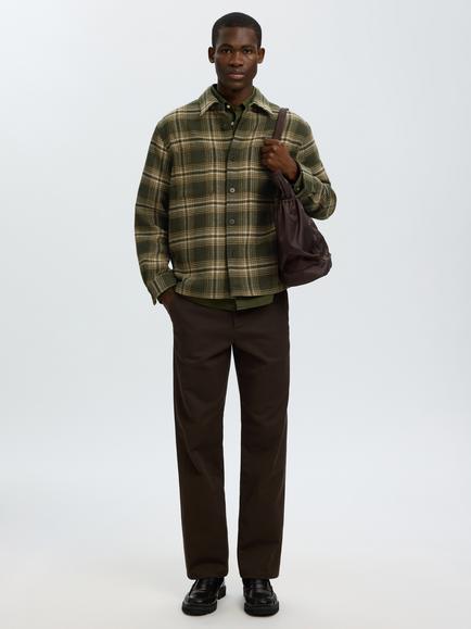 Selected Pablo Check Overshirt, Forest Night/Oatmeal - view 2, Forest Night/Oatmeal