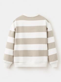 Mango Kids' Long Sleeved Striped Sweatshirt, Sand - view 2, Sand