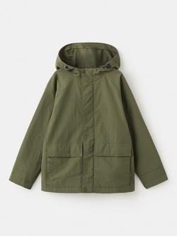 Mango Kids' Hooded Parka Coat, Khaki, Khaki