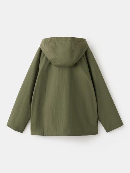 Mango Kids' Hooded Parka Coat, Khaki - view 2, Khaki