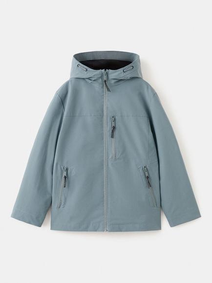 Mango Kids' Hooded Parka Coat, Petrol, Petrol