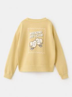 Mango Kids' Long Sleeve Printed Sweatshirt, Yellow - view 2, Yellow