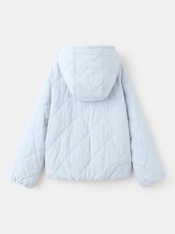 Mango Kids' Hooded Puffer Coat, Sky - view 2, Sky