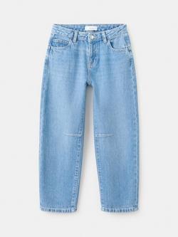 Mango Kids' Mid Rise Balloon Jeans, Mid Blue - view 2, Mid Blue