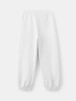 Mango Kids' Embroidered Heart Drawstring Joggers, Light Grey - view 2, Light Grey