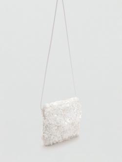 Mango Kids' Sequin Cross Body Bag, White - view 2, White