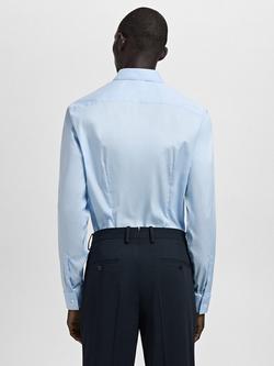 Mango Slim Tailored Fit Cotton Blend Dress Shirt, Sky Blue - view 2, Sky Blue