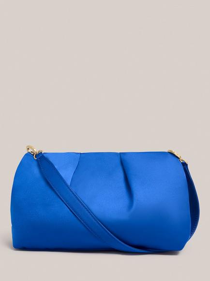 Hobbs Clifton Satin Clutch Bag, Azure, Azure