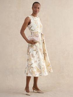 Hobbs Clifton Satin Clutch Bag, Champagne - view 2, Champagne