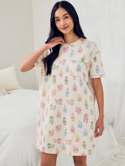 Chelsea Peers Rainbow Cockapoo Nightdress, White, White