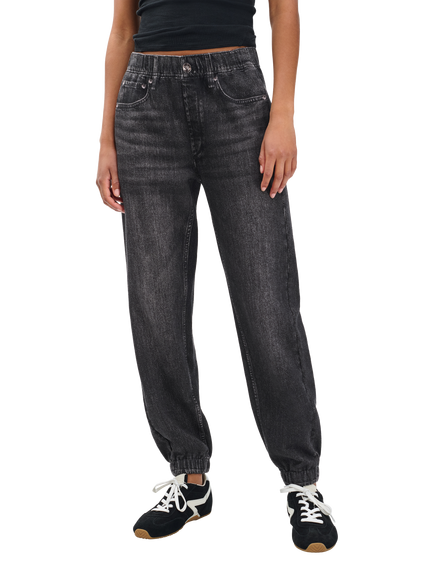 rag & bone Miramar Denim Effect Joggers - view 2, Black
