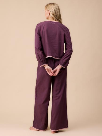 TBCo Square Neck Button Through Long Pyjama Set, Fig - view 2, Fig
