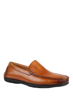 Jones Bootmaker Rawston Wide Fit Leather Moccasins, Tan - view 2, Tan