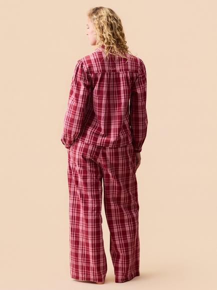 TBCo Tartan Long Cotton Poplin Pyjama Set, Pink - view 2, Pink