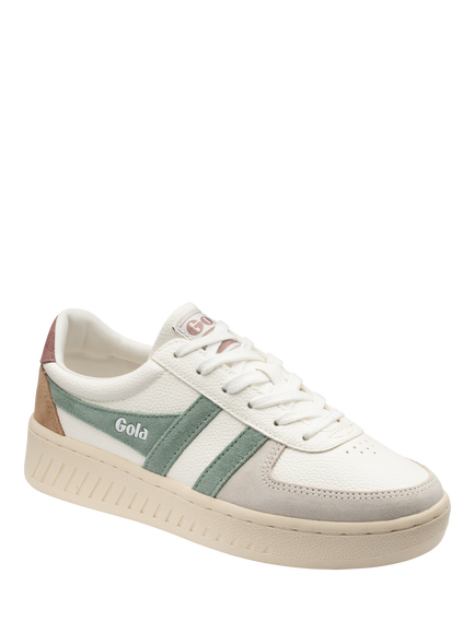 Gola Grandslam Trident Trainers, Wht/Grnmist/Brn/Rose - view 2, Wht/Grnmist/Brn/Rose