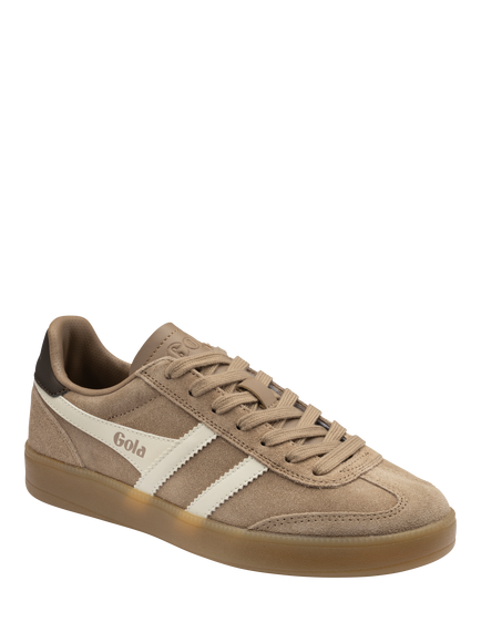 Gola Viper Leather Trainers, Cappuccino/White/Brn - view 2, Cappuccino/White/Brn