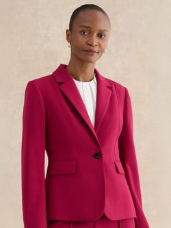 Hobbs Petite Gemma Tailored Blazer, Beetroot Pink, Beetroot Pink