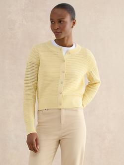 Hobbs Felicity Loose Knit Cardigan, Pale Yellow, Pale Yellow
