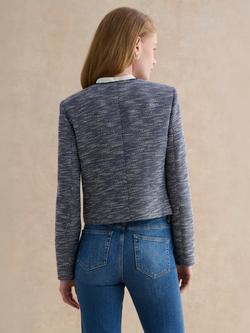 Hobbs Aleena Tweed Jacket, Navy/White - view 2, Navy/White