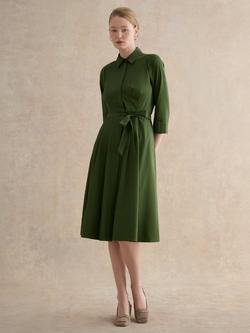Hobbs Brigitta Belted Shirt Dress, Pine, Pine