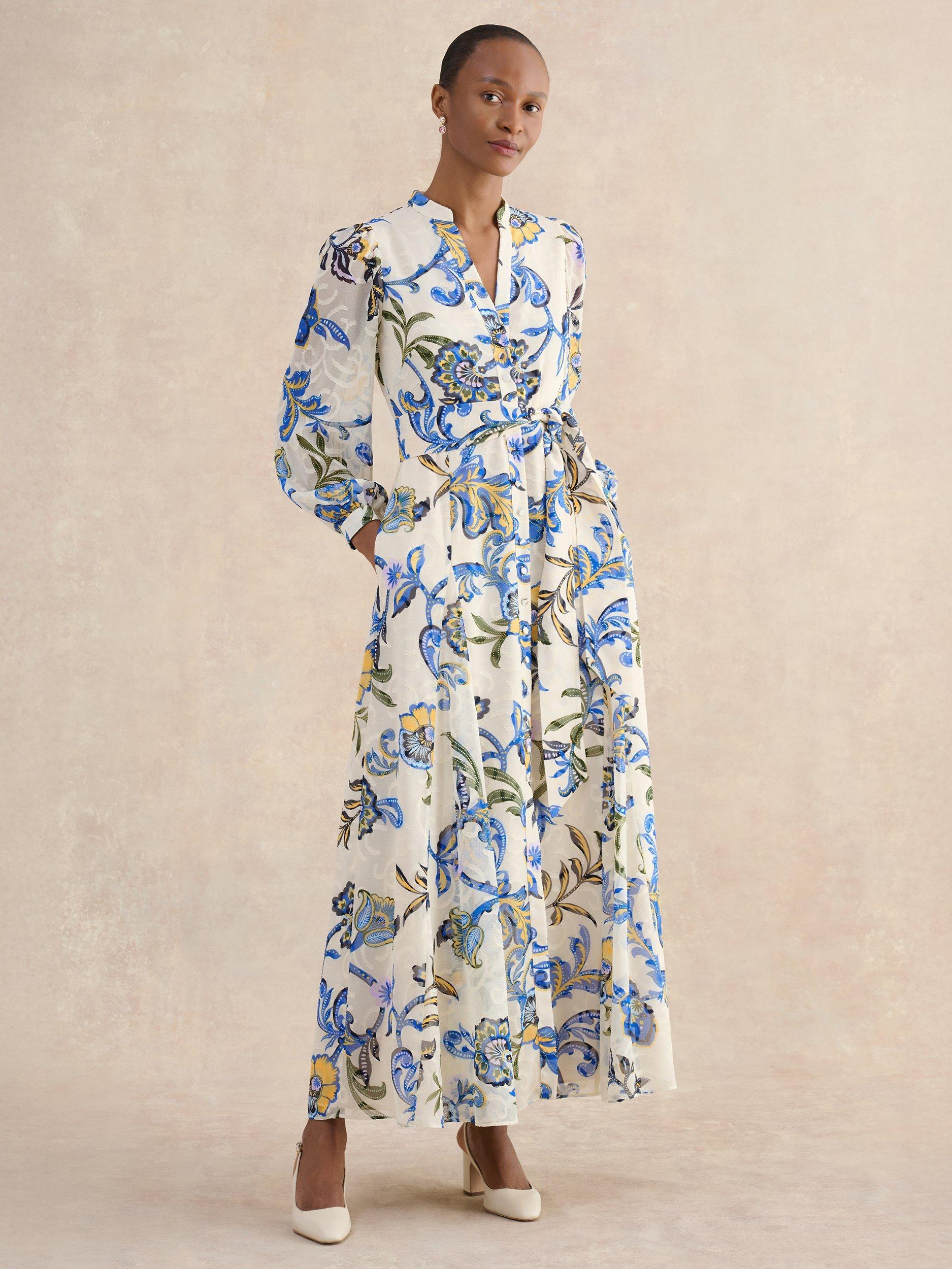 Hobbs Shanice Paisley Shirt Dress, Cream/Multi