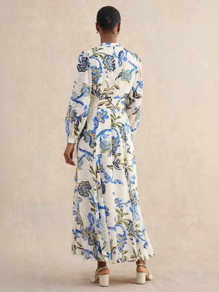 Hobbs Shanice Paisley Shirt Dress, Cream/Multi - view 2, Cream/Multi
