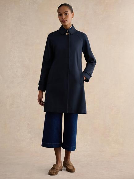 Hobbs Petite Vivienne Shower Resistant Trench Coat, Navy