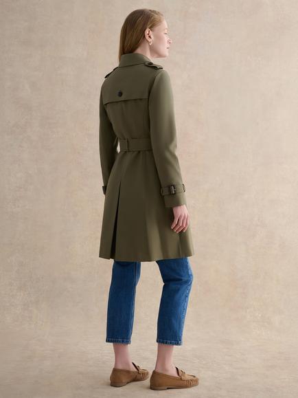 Hobbs Petite Skylar Shower Resistant Trench Coat, Olive - view 2, Olive